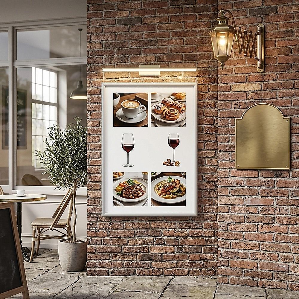A1 2pc Aluminium Snap Poster Frame Wall Mount Sign Holder Black - Image 7