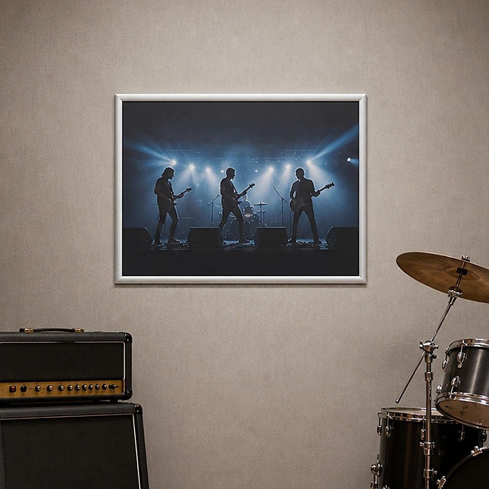 A2 2pc Aluminium Snap Poster Frame Wall Mount Sign Holder Black - Image 5