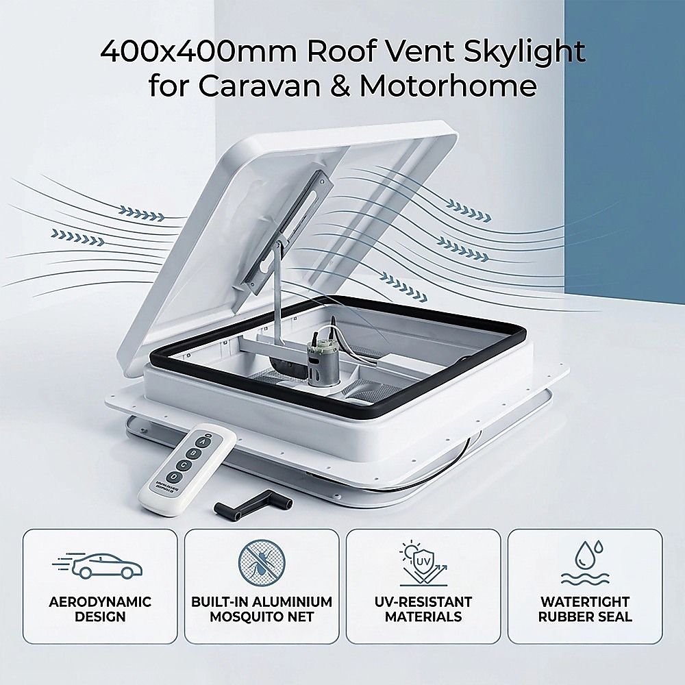 400x400mm Roof Vent Skylight for Caravan Motorhome - Image 3
