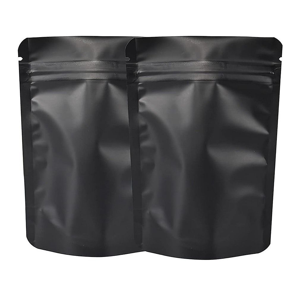 Black Aluminium Mylar Foil Stand Up Pouch 100pcs - Image 1