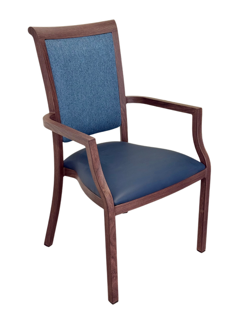 Harvey Dining Chair Stackable w Faux Leather Seat 95cm - Image 1