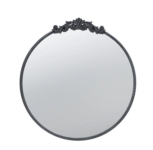 Baroque Black Round Mirror 81cm - Image 1