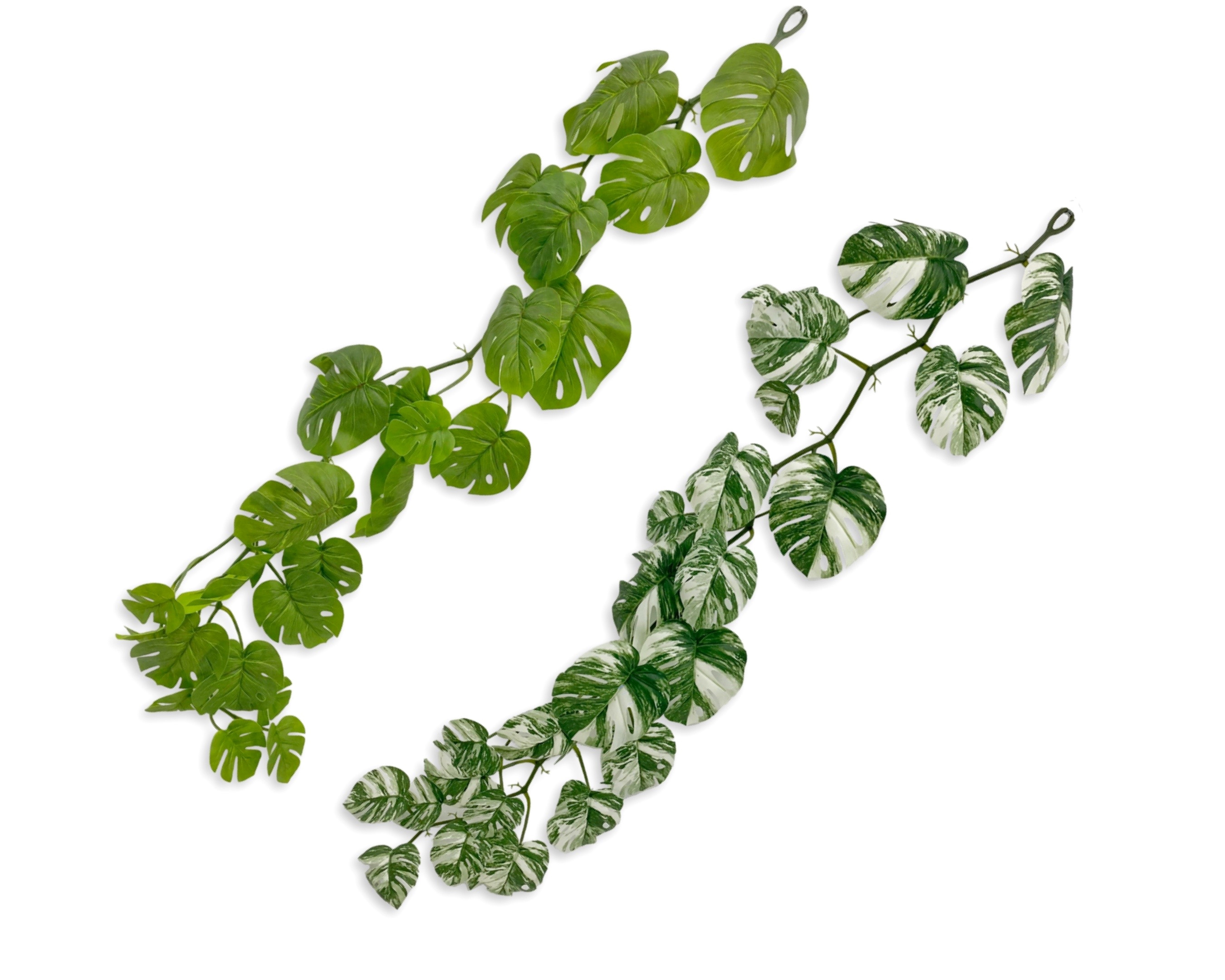 bulk 12 Artificial Green Monstera Garland 120cm - Image 1