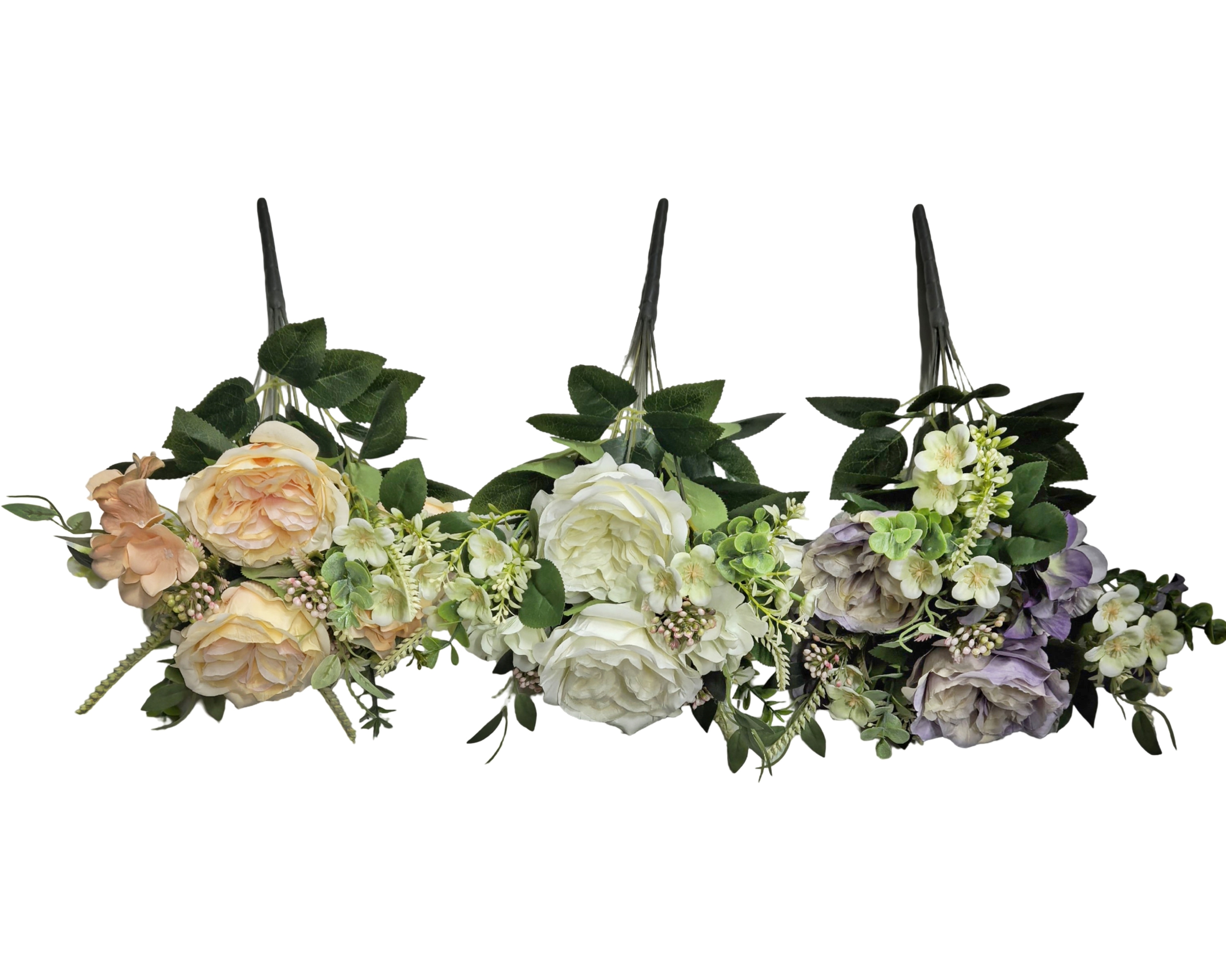 bulk 12 Artificial Pastel Blooms Floral Bunch Assort 44cm - Image 1