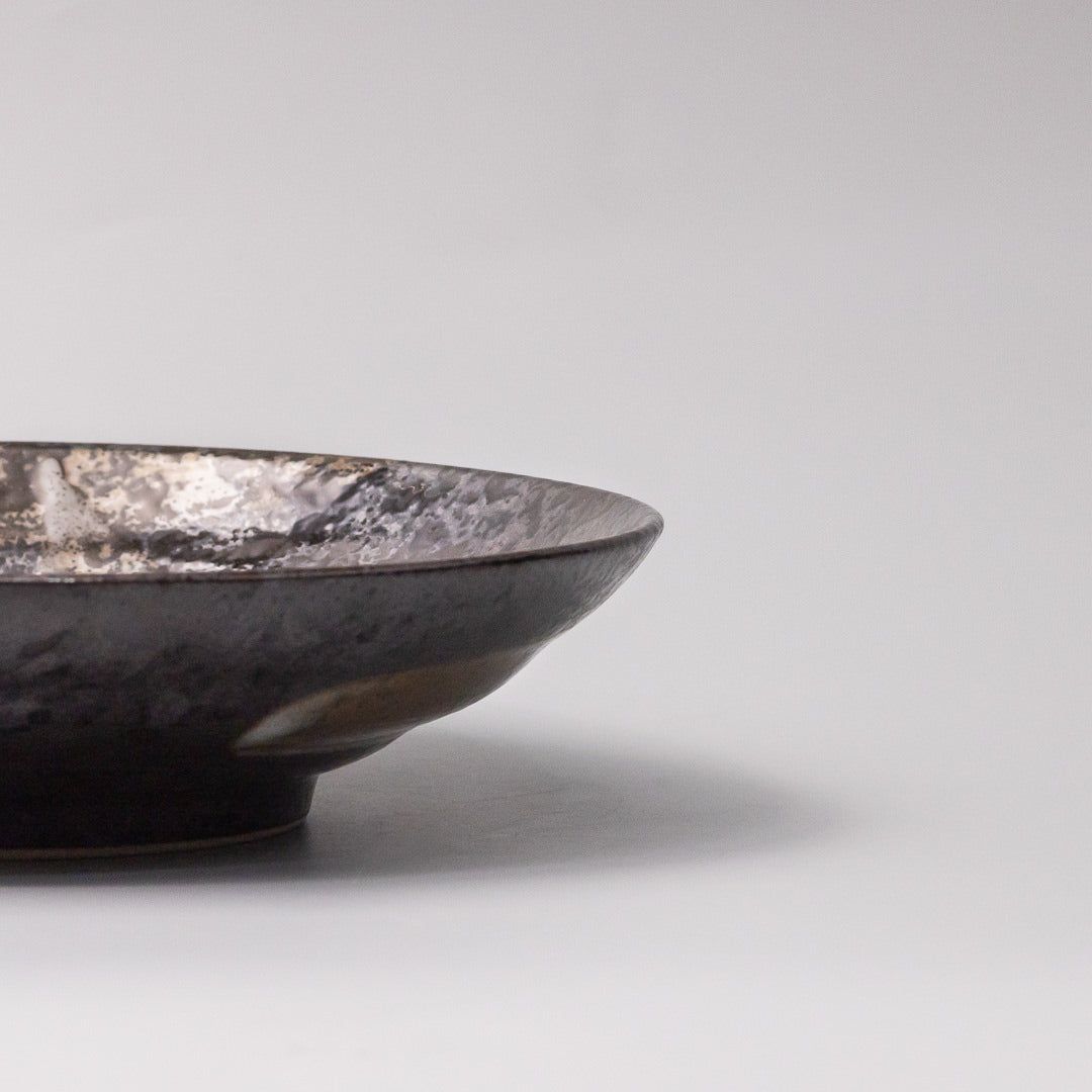 Pasta Bowl Flat 23cm Bronze Brushstroke Glaze - Image 2
