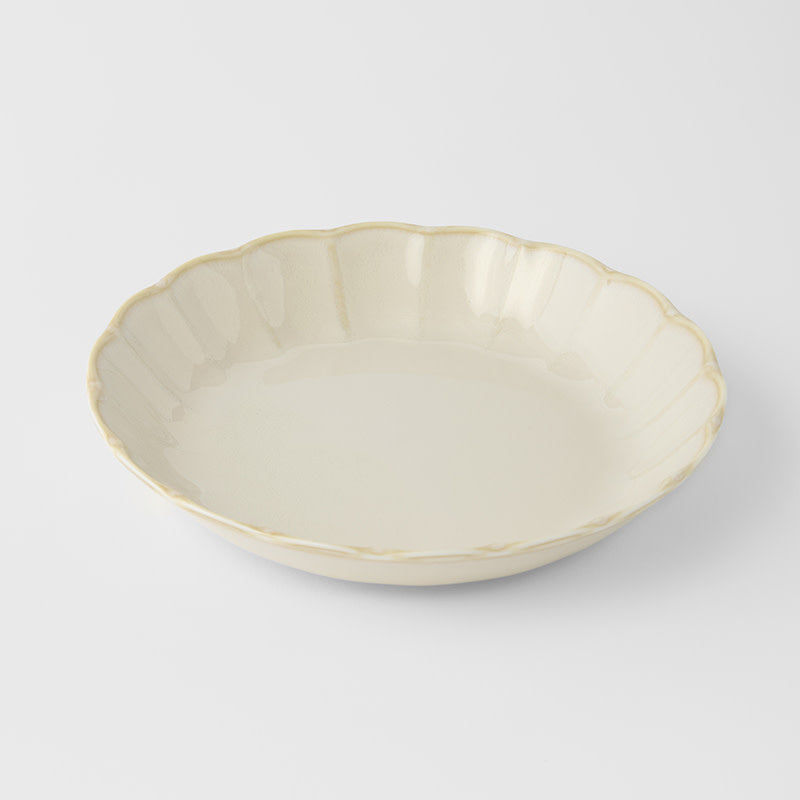 Plate High Rim 21.8cm Ivory Rinka Glaze - Image 1