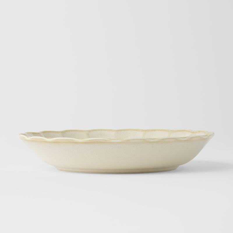 Plate High Rim 21.8cm Ivory Rinka Glaze - Image 3