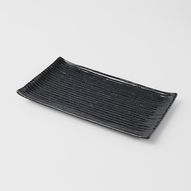 Sushi Plate 24cm Black Contour Glaze - Image 1