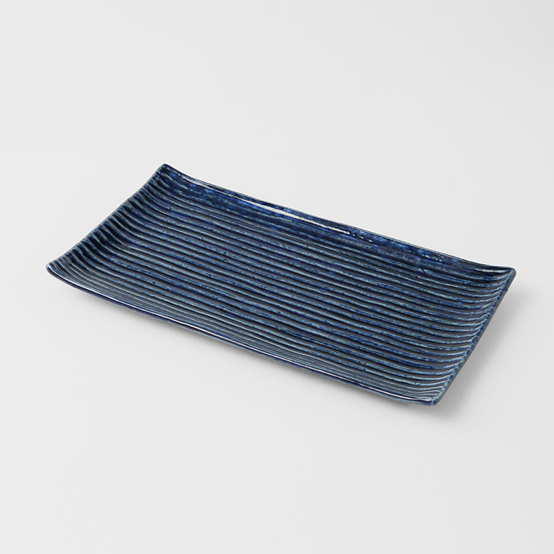 Sushi Plate 24cm Blue Contour Glaze - Image 1