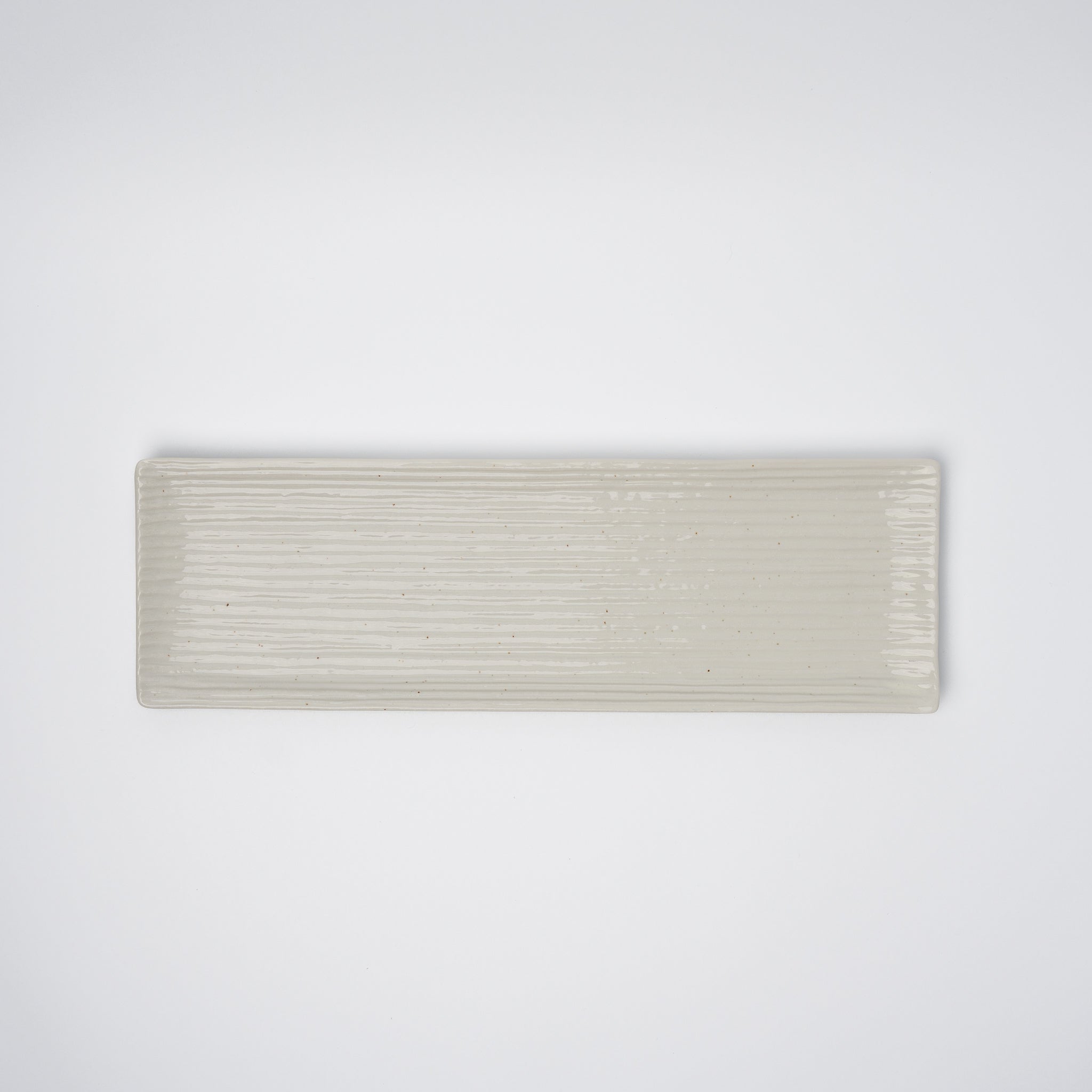 Sashimi Plate 33.2cm White Contour Glaze - Image 1
