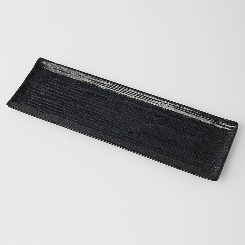 Sashimi Plate 33cm Black Contour Glaze - Image 1
