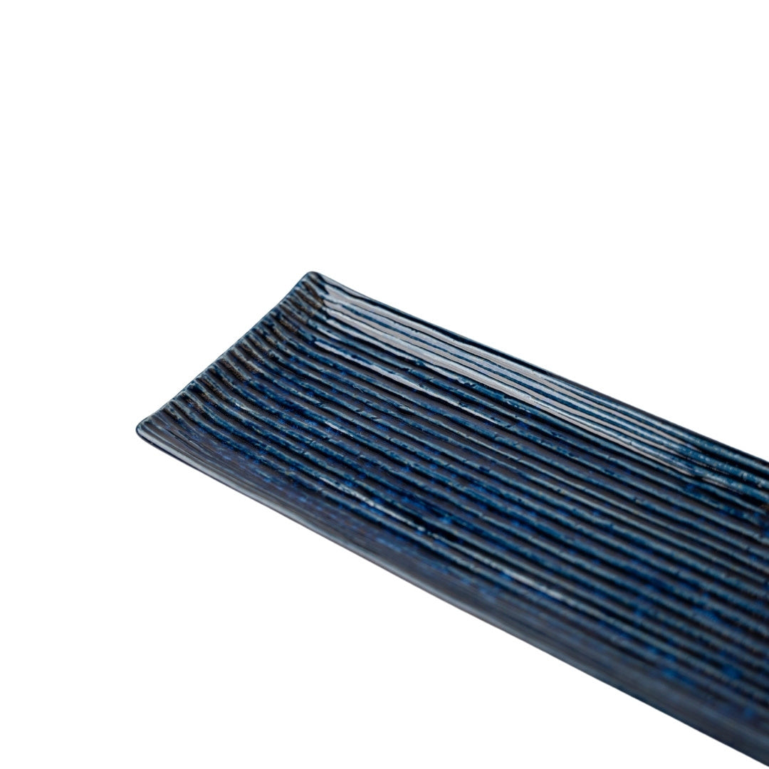 Sashimi Plate 33.2cm Blue Contour Glaze - Image 1
