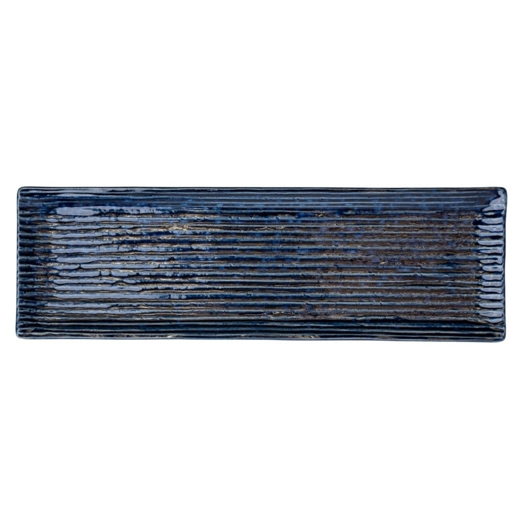 Sashimi Plate 33.2cm Blue Contour Glaze - Image 2