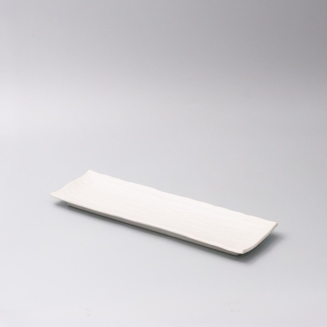 Plate Rectangular Sashimi 32cm Matte White Glaze - Image 1