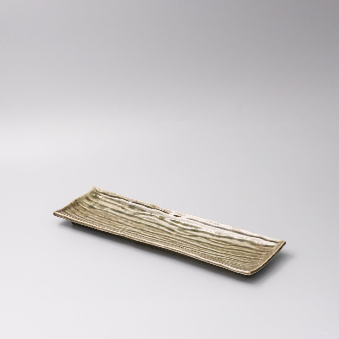 Plate Rectangular 33x10cm Sage Glaze - Image 1