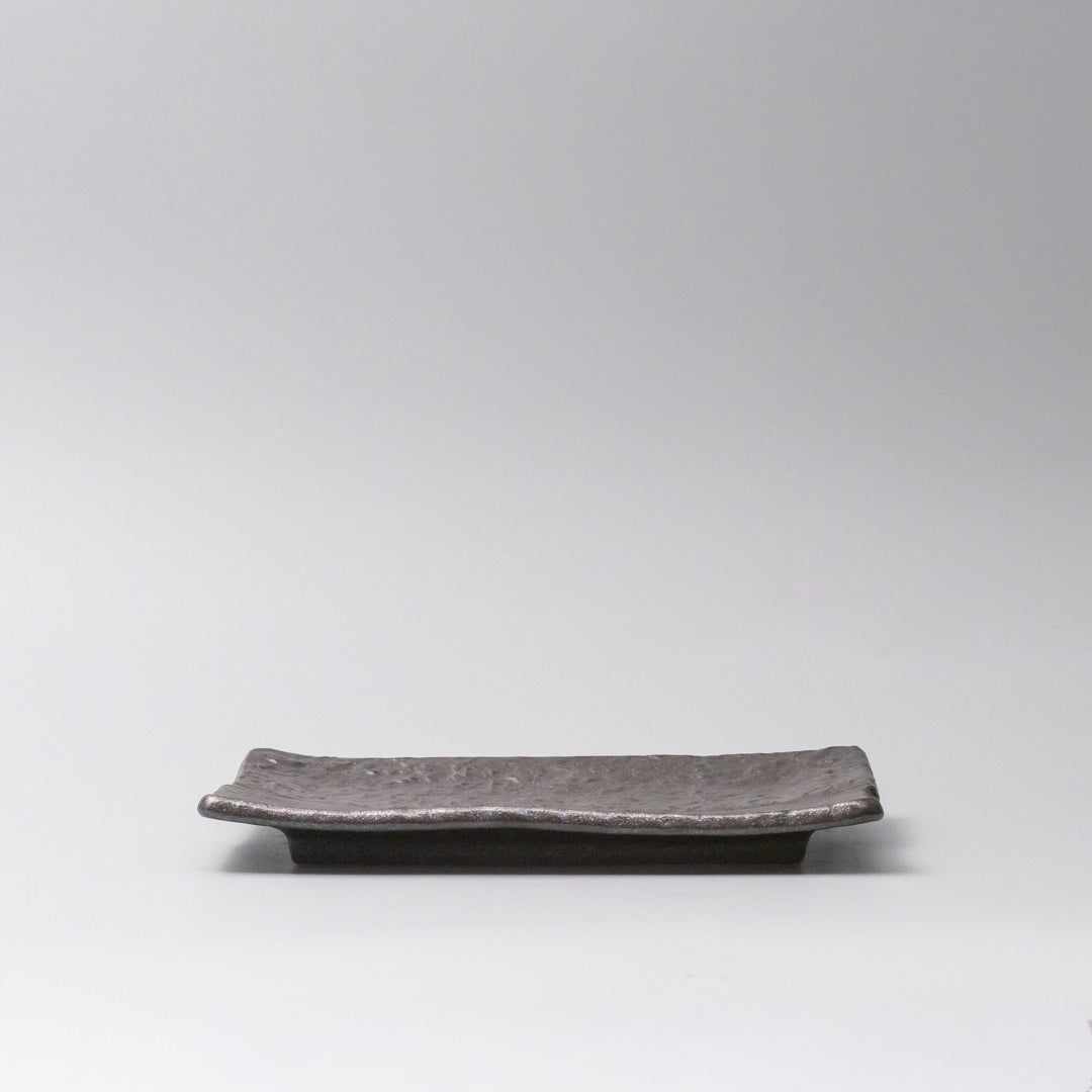 Plate Sushi Rectangular 21cm Matte Black Glaze - Image 3