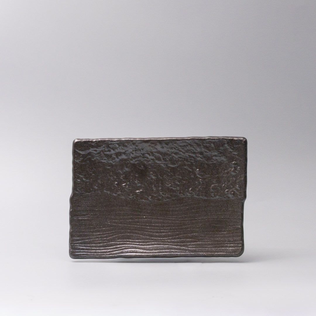 Plate Sushi Rectangular 21cm Matte Black Glaze - Image 4