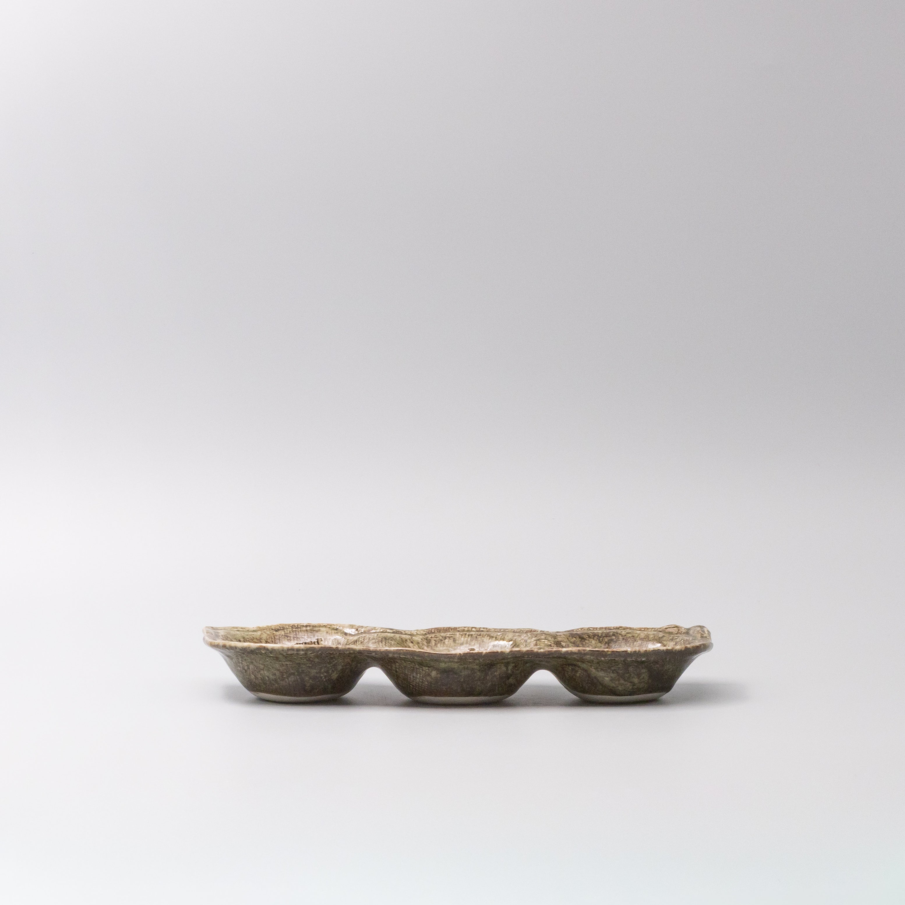 Edamame Triple Pod Dish Green Glaze - Image 3