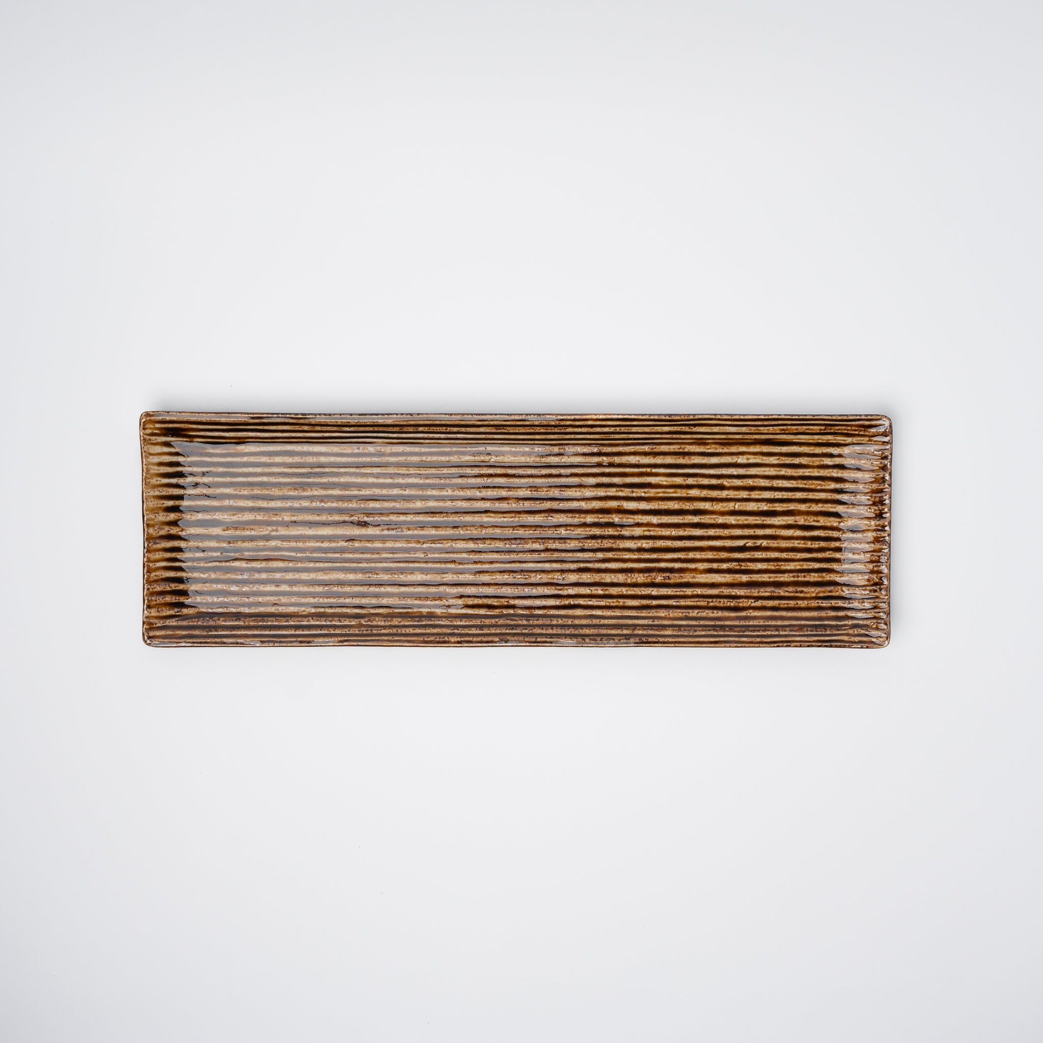Sashimi Plate 33.2cm Amber Contour Glaze - Image 2