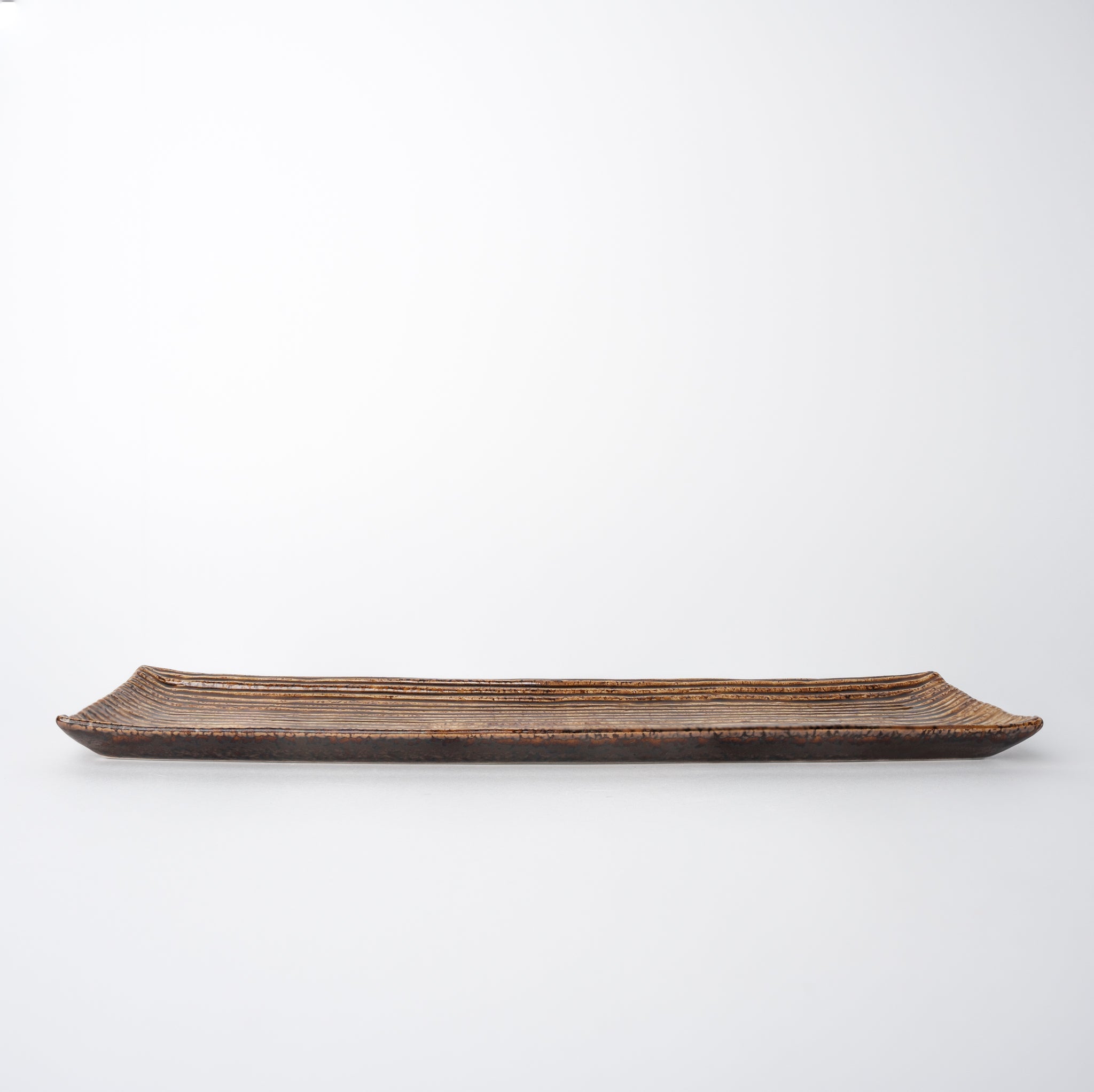 Sashimi Plate 33.2cm Amber Contour Glaze - Image 3