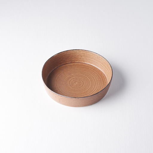 Plate High Rim 17cm Toffee Glaze - Image 1