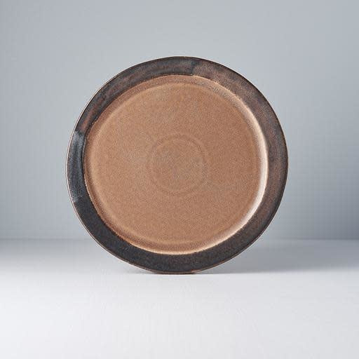 Plate Organic Flat 25.5cm Toffee Glaze - Image 1