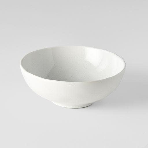 Bowl Oval 14cm Parchment White Glaze - Image 1