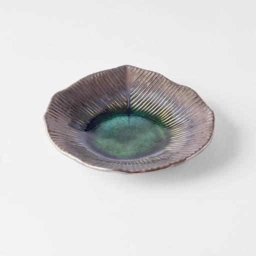 Plate Leaf Shape 16cm Midori Green Glaze - Image 1