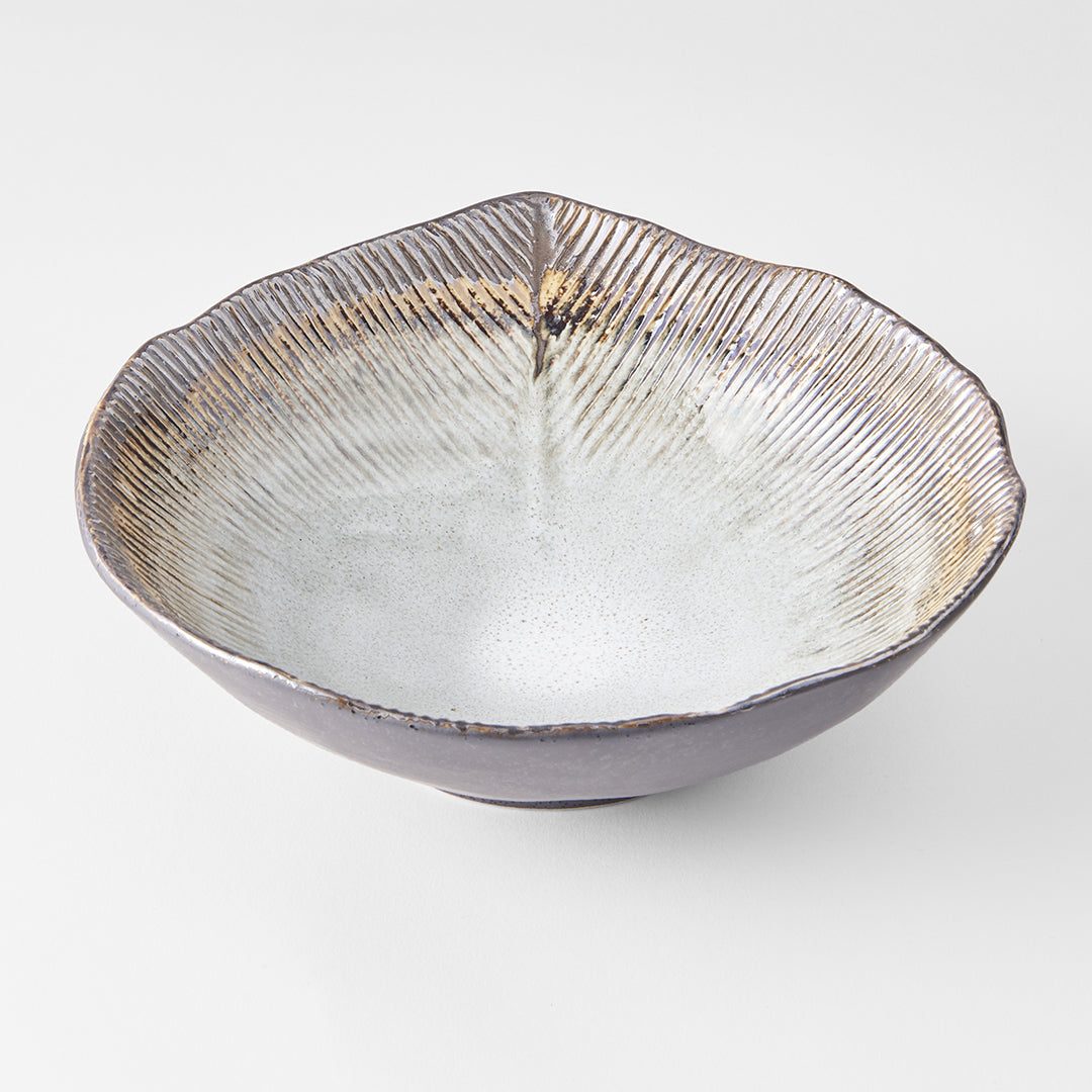Bowl Irregular 22cm Akane Grey Glaze - Image 5