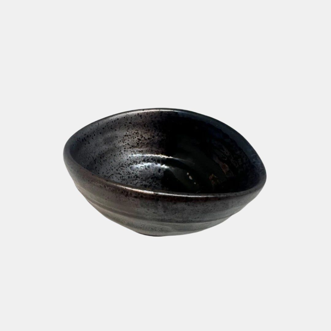 Bowl Small 10cm Metallic Black Glaze - Image 1