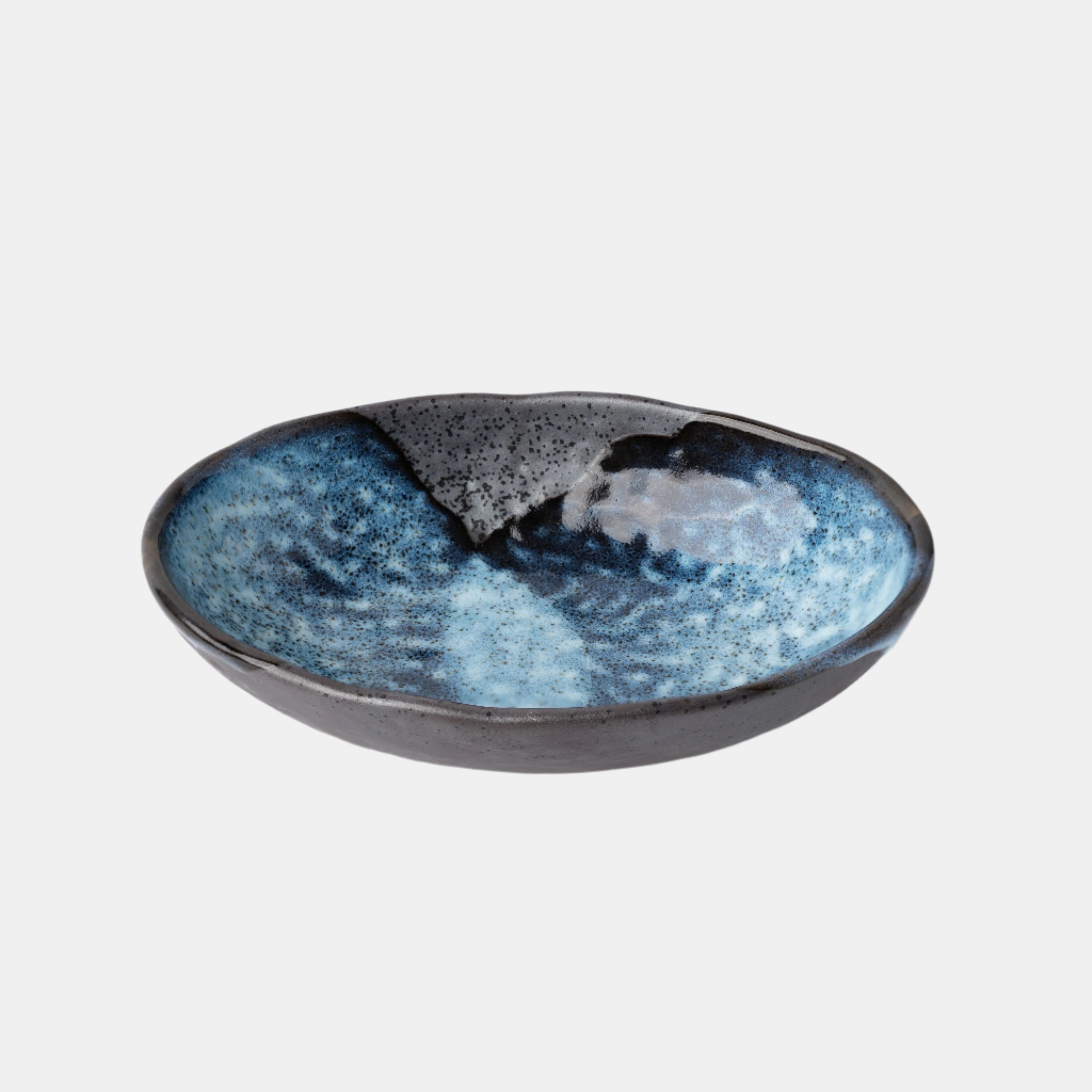 Organic Bowl Oval 16cm Storm Glaze - Image 1