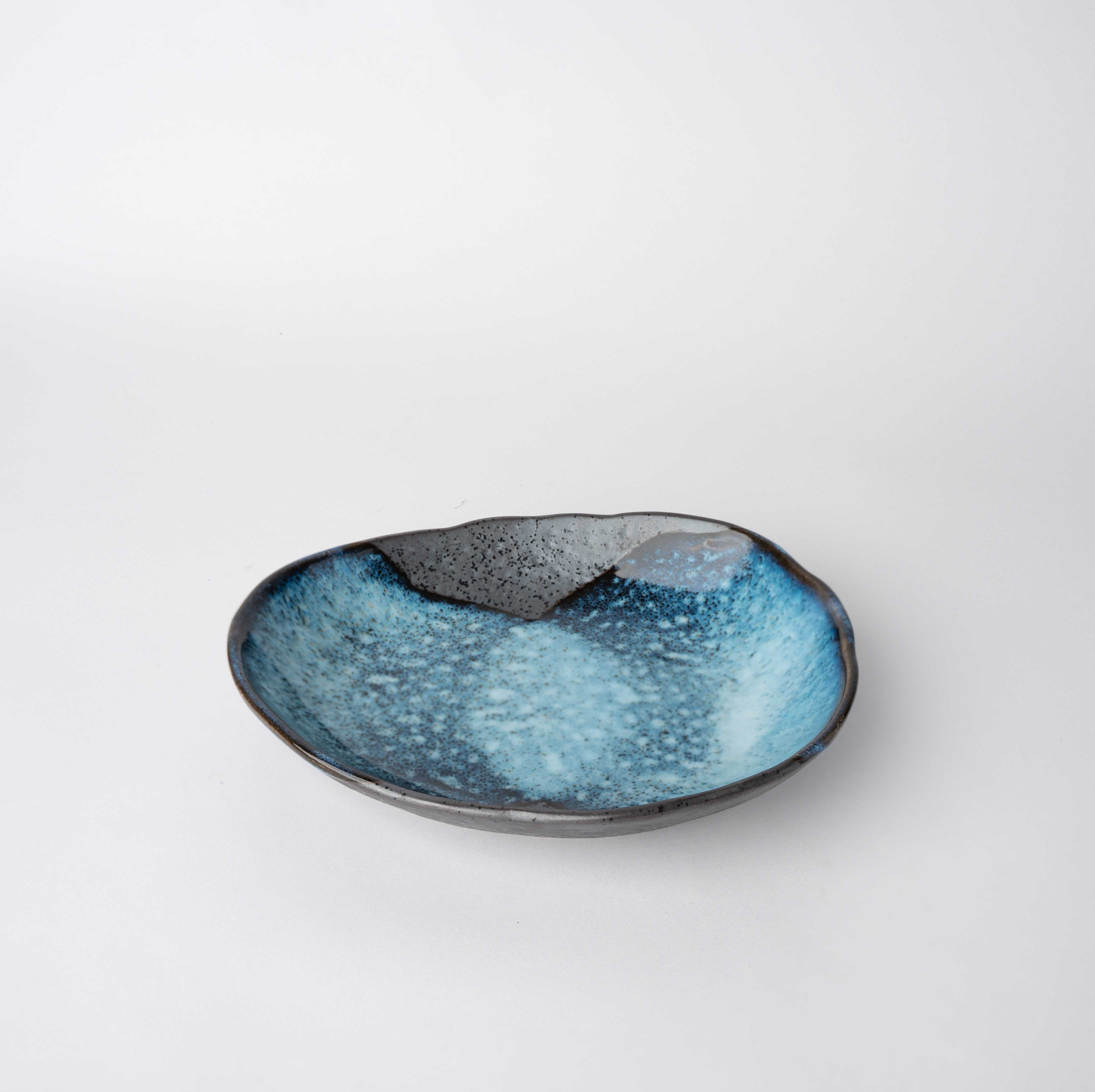 Organic Shallow Bowl 18.5cm Storm Glaze - Image 1