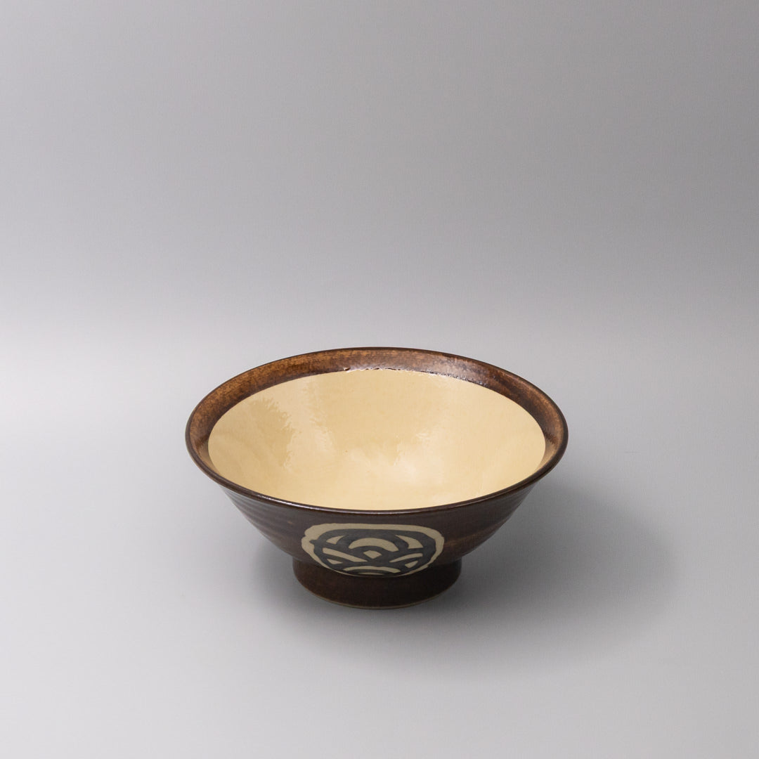 Udon Bowl 22cm Toffee Mon Glaze - Image 1
