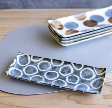 Sashimi Plate 27cm Brush Blue Ring Glaze - Image 4