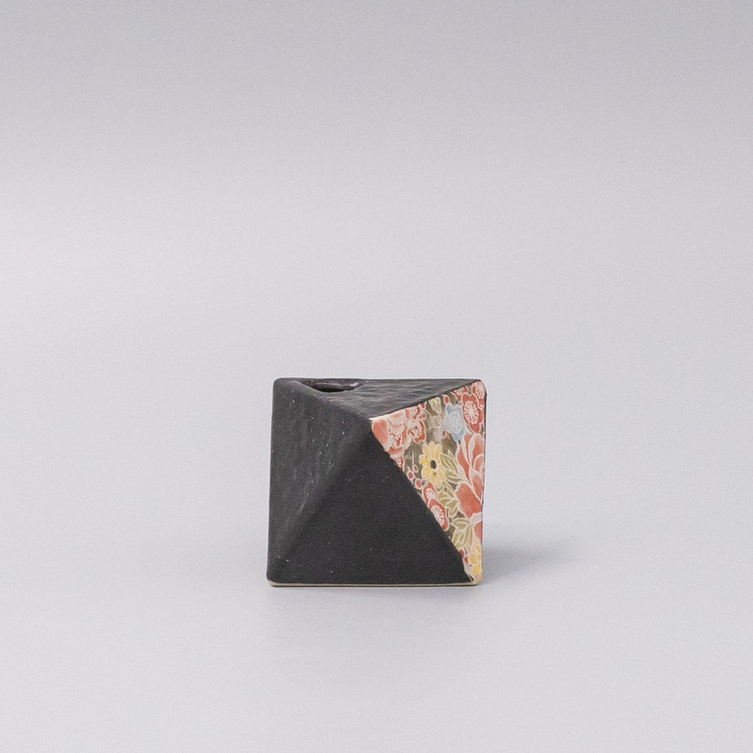 Vase Black Bright 4.5H Triangular - Image 1