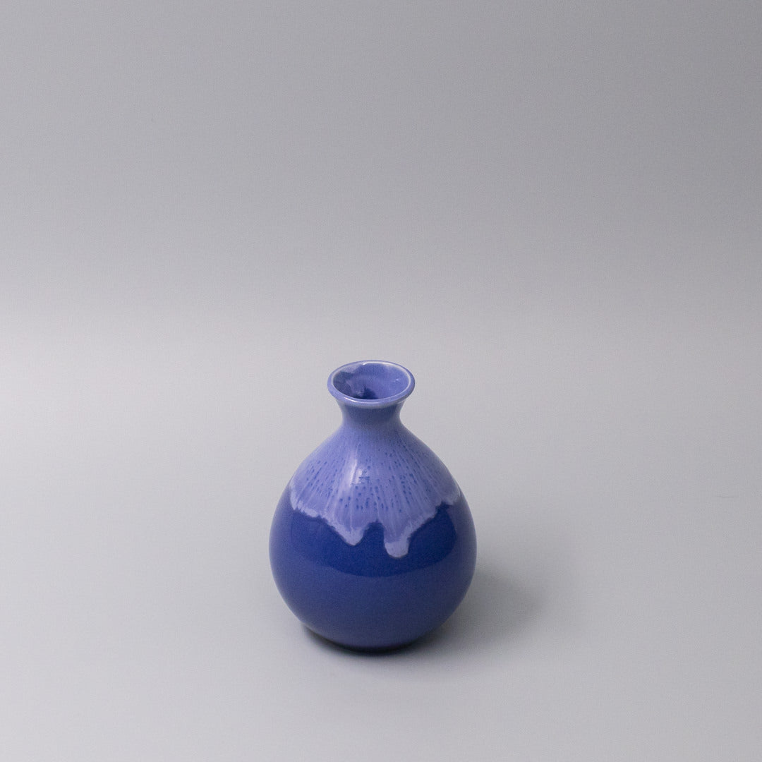 Sake Jug 300ml Cornflower Blue white Drip - Image 1