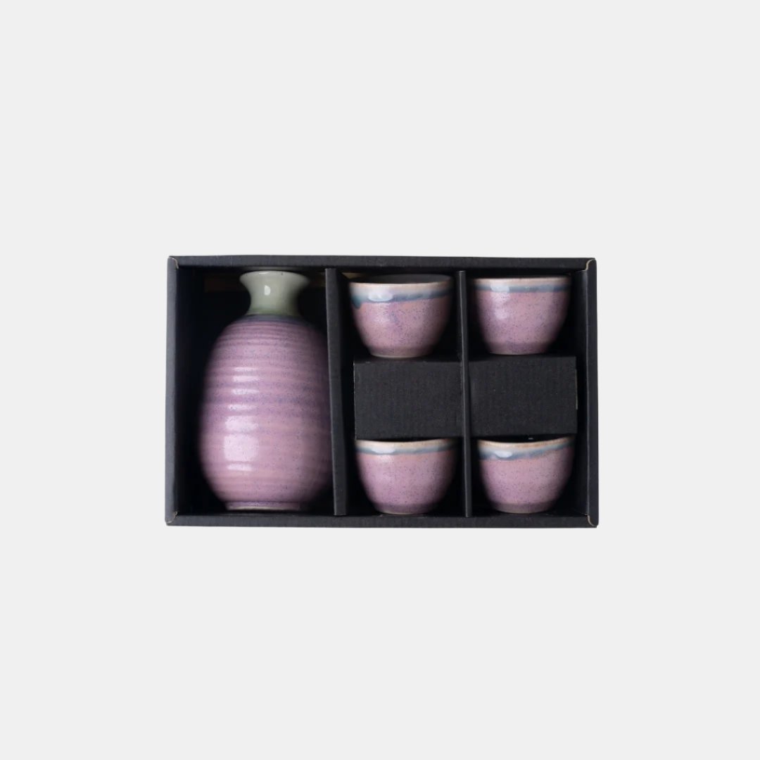 Sake Set for Four 280ml Lilac Glaze - Image 1