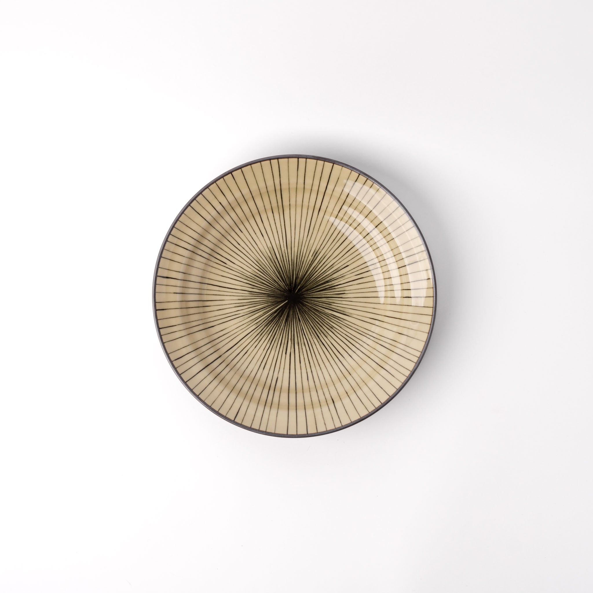 Bowl Shallow Flat Based 20cm Green Converging Line Glaze - Image 3