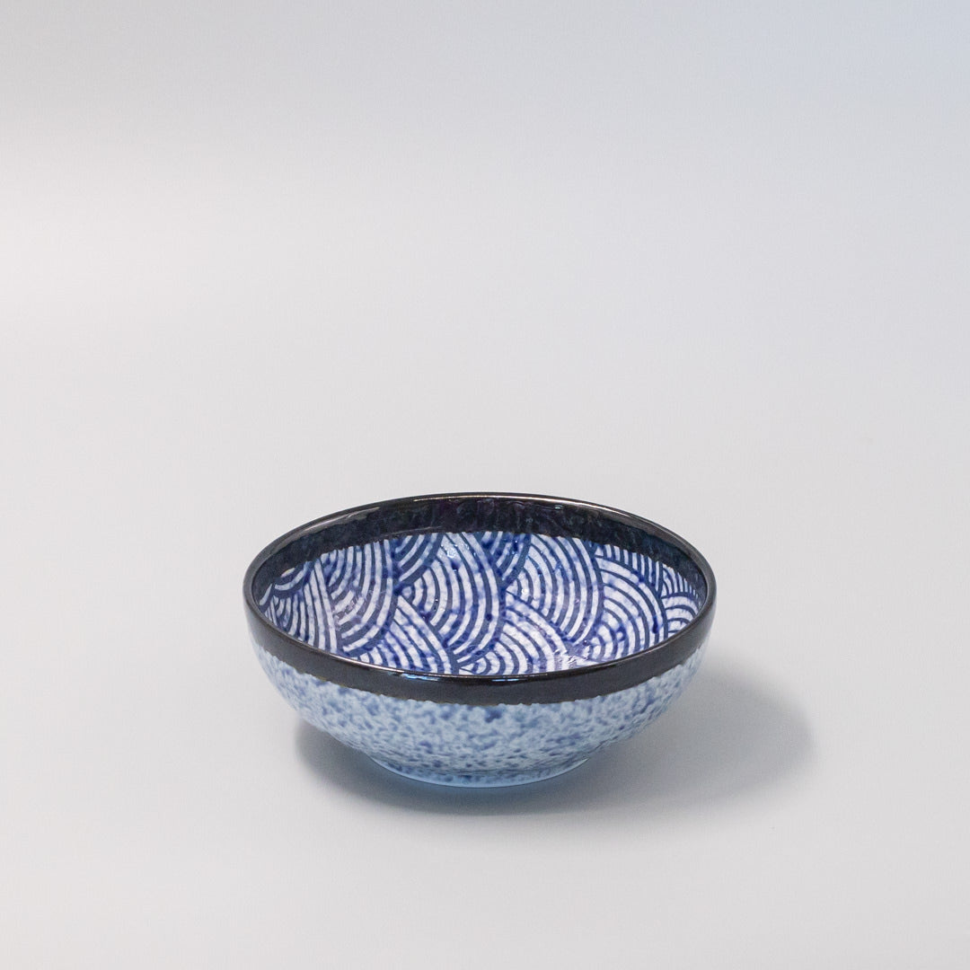 Bowl 17cm Blue Wave Design - Image 1