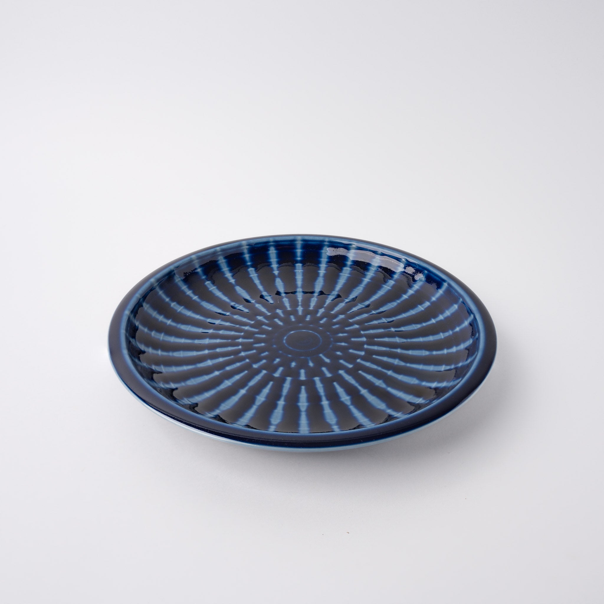 Plate Thick Edge 26cm Cobalt Rays Glaze - Image 1
