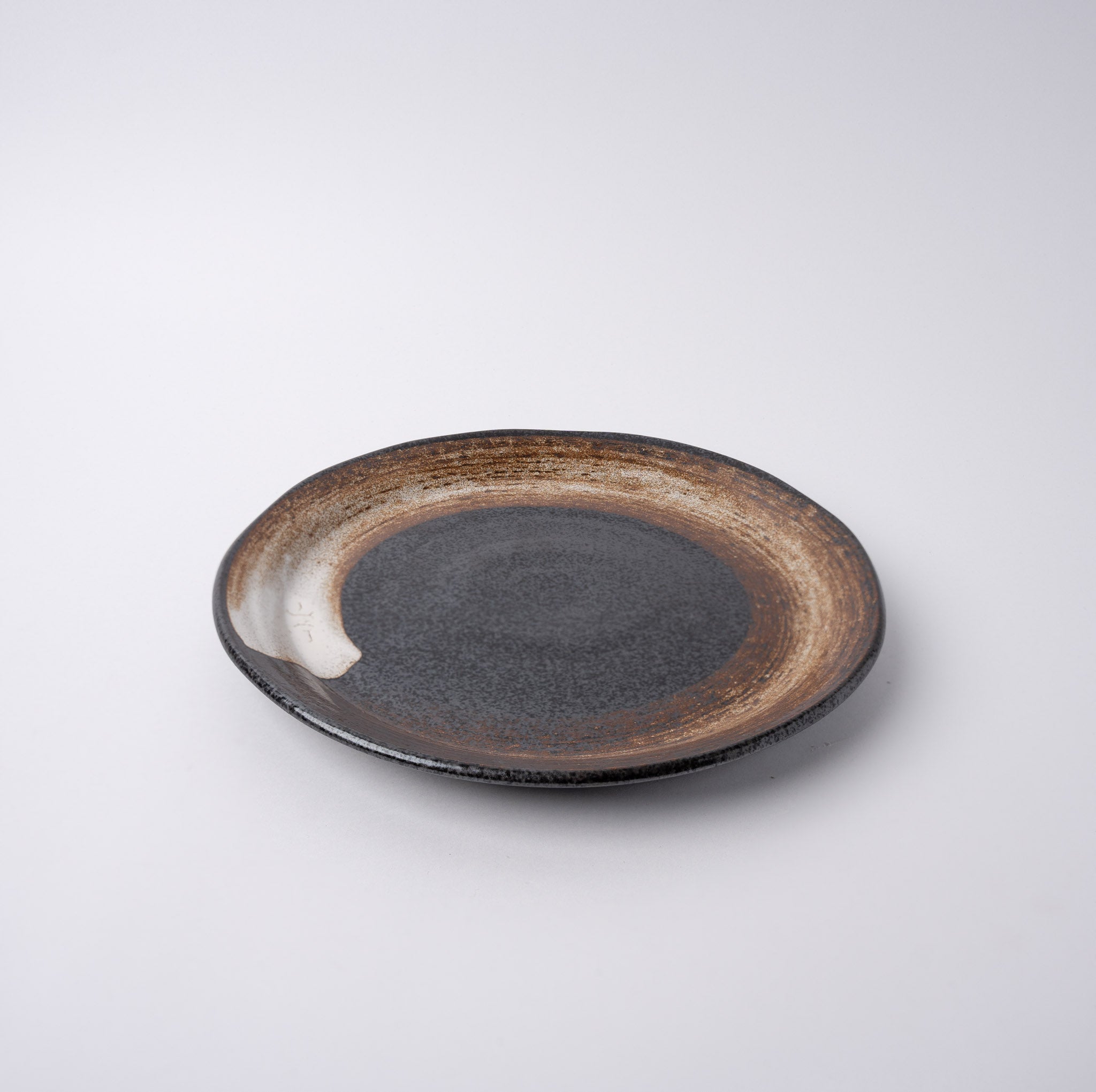 Plate 24cm Brushstroke Black - Image 1