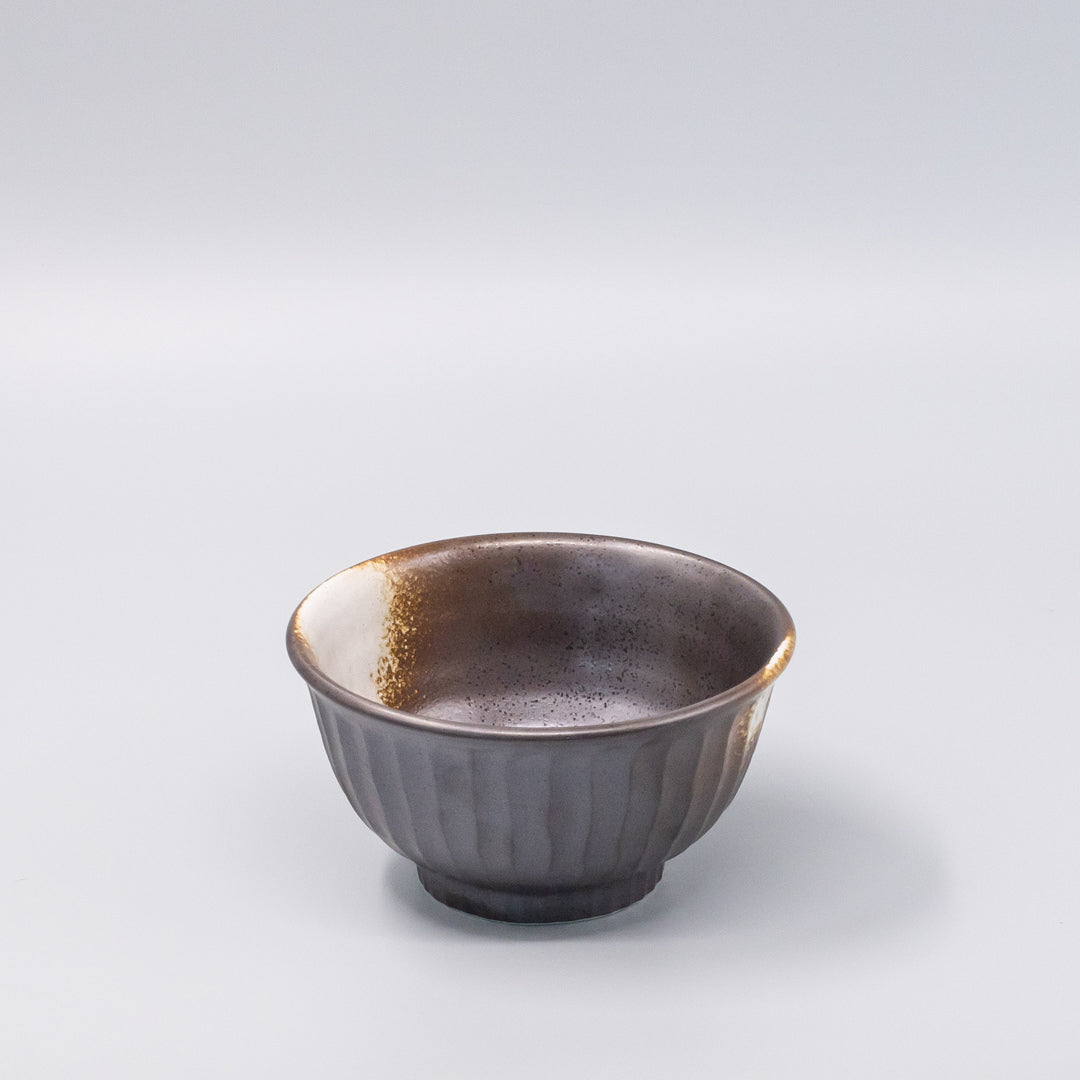 Bowl Deep 18cm Black Ridged Glaze - Image 1