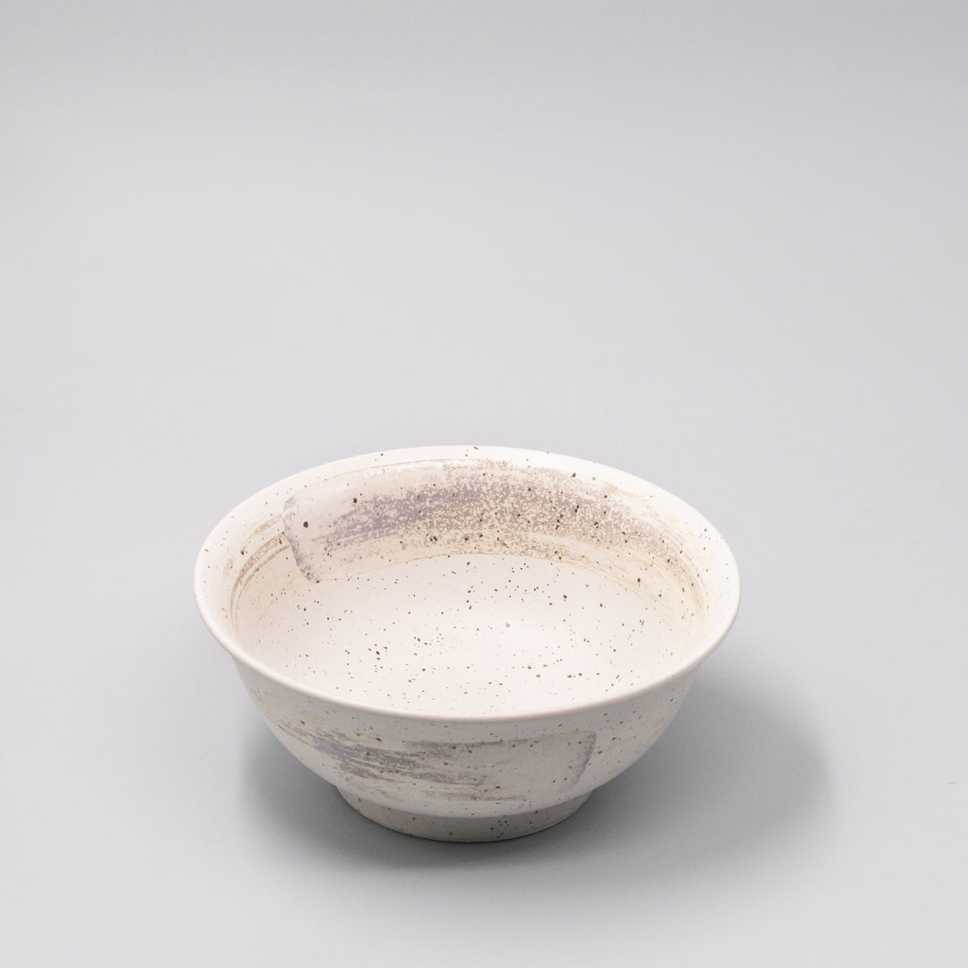 Ramen Bowl 18.5cm Speckled White Zen Glaze - Image 1