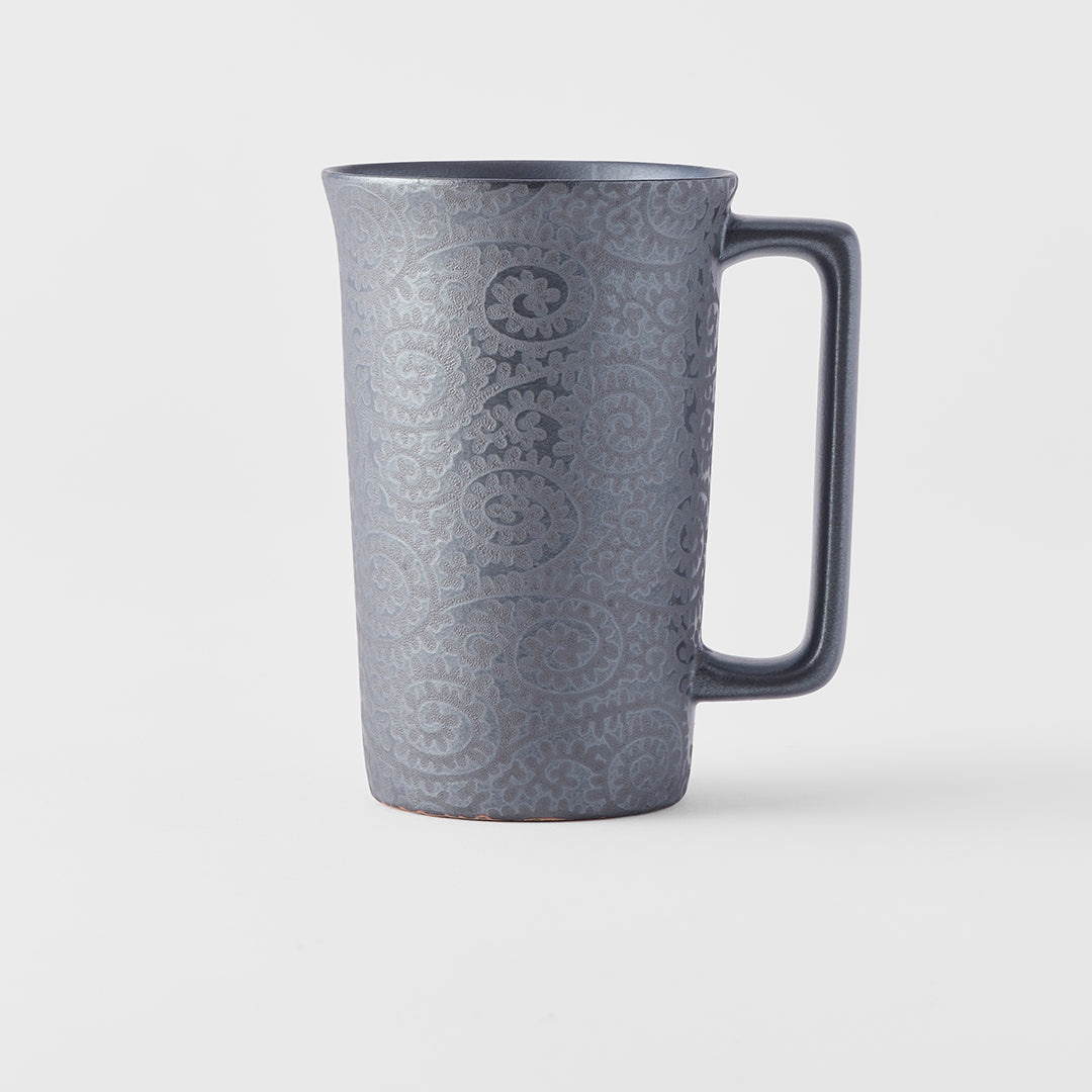 Mug with Handle 350ml Black Scroll Design - Image 1