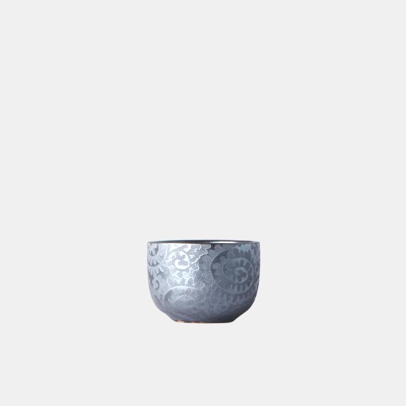 Sake Cup 35ml Black Scroll Glaze - Image 1