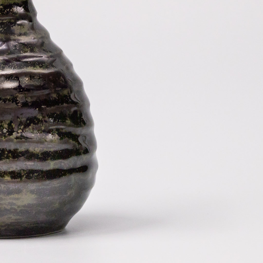 Sake Jug 180ml Moss Black Glaze - Image 3