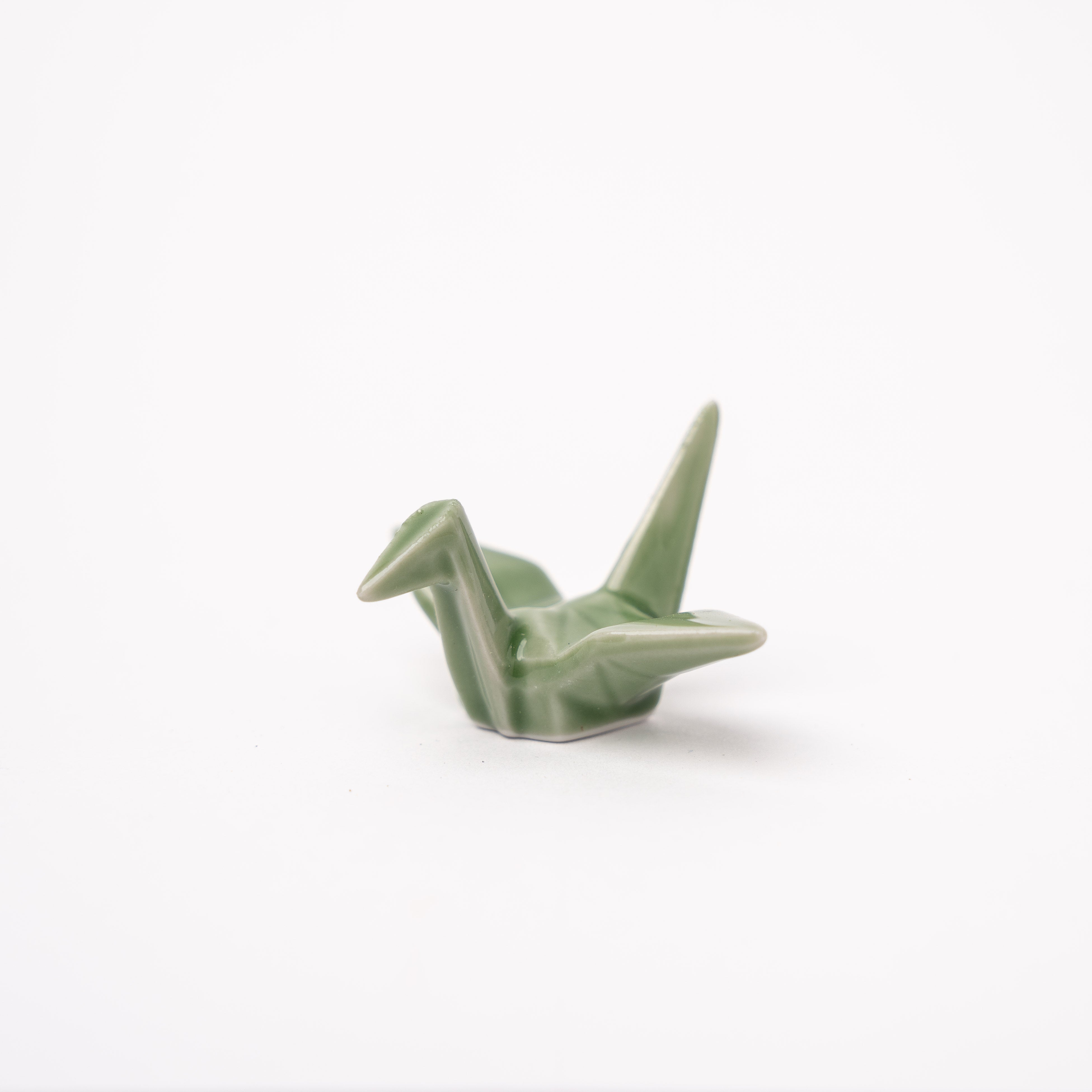 Chopstick Rest Origami Crane Green - Image 1
