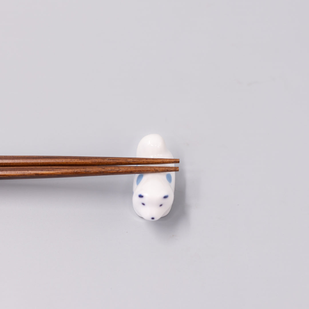 Chopstick Rest Shiba Dog White Blue - Image 1