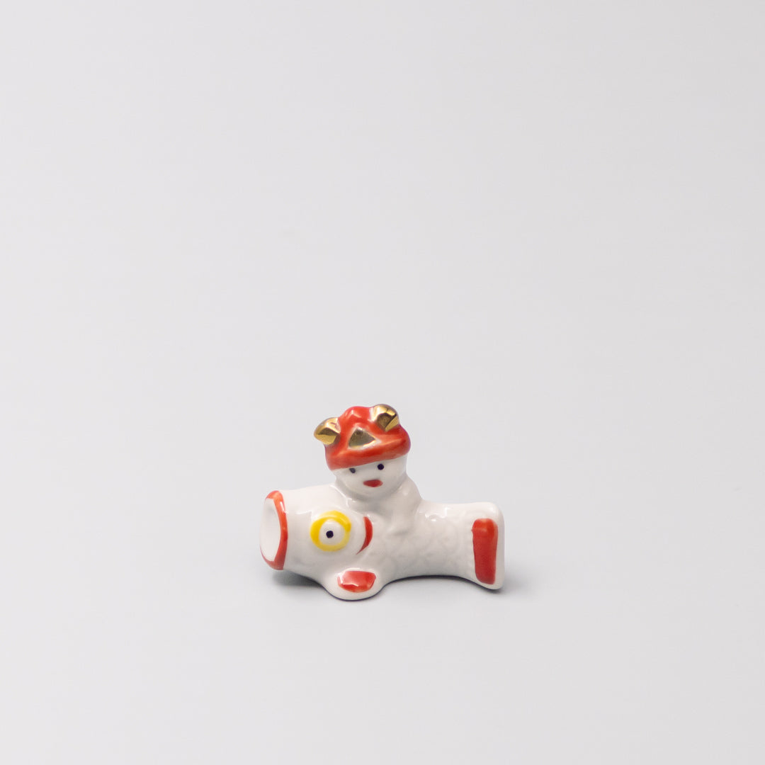 Chopstick Rest Red and White Fish Riding - Image 1