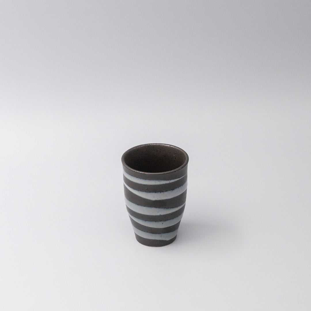 Sushi Mug 300ml Light Blue Spiral On Black Design - Image 1